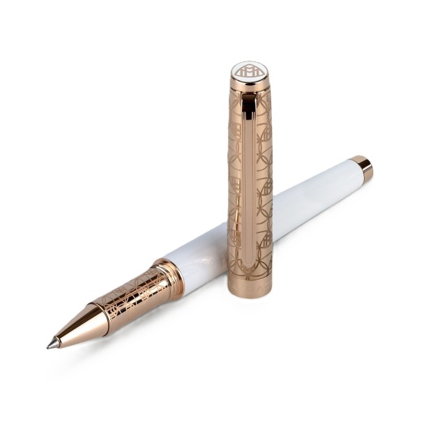 Maybach The Peak II Sterling Silver White Lacquer & Rose Gold Rollerball
