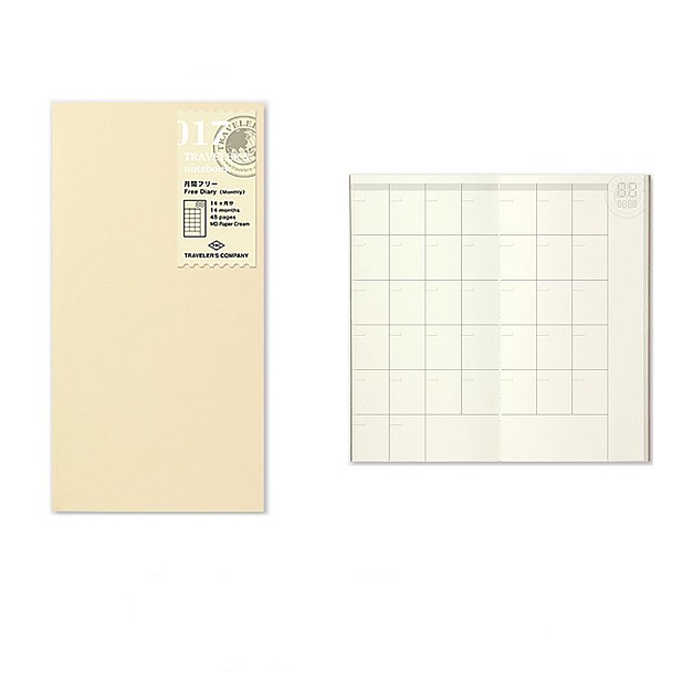 Traveler's Company Refill Regular 017 Free Diary Month Notebook