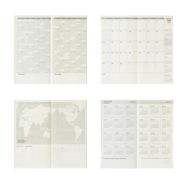 Traveler's Company Refill Regular 2026 Diary Monthly Notebook