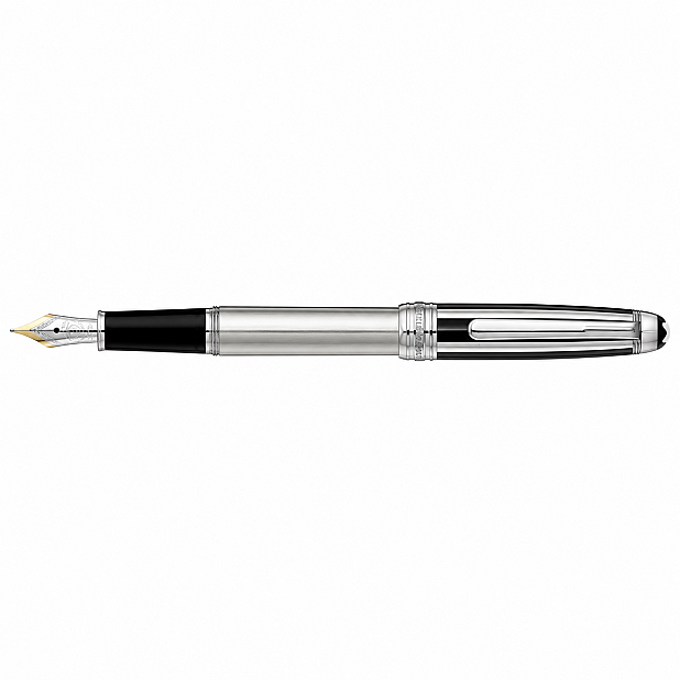 Montblanc Meisterstück Solitaire Silver Fibre Guilloche Classique Vulpen 35996