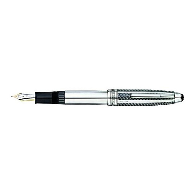Montblanc Meisterstück Solitaire Silver Fibre Guilloche Le Grand Fountain pen 35992