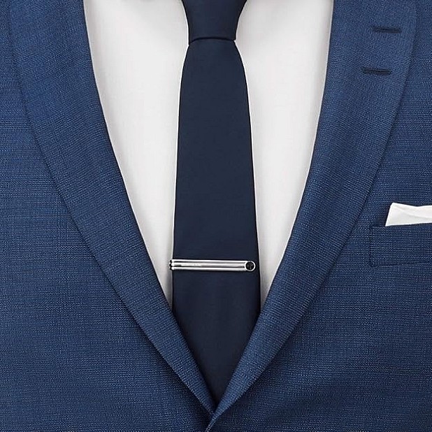 Montblanc Sartorial Facetted Onyx Stainless Steel Tie Bar 116638
