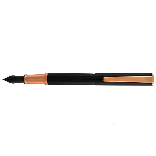 Monteverde Impressa Black Rose Gold Caneta de Tinta Permanente