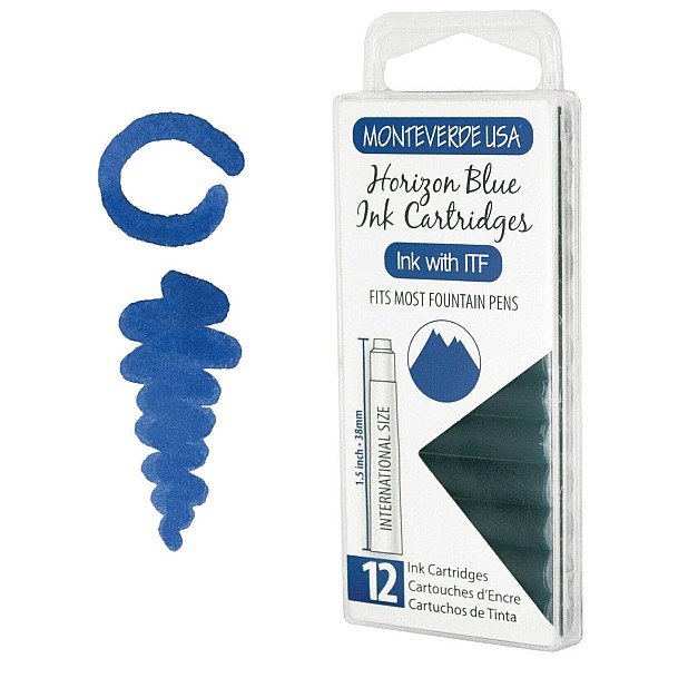 Monteverde USA Ink Horizon Blue - Tinta Cartrdiges  (12 pieces)