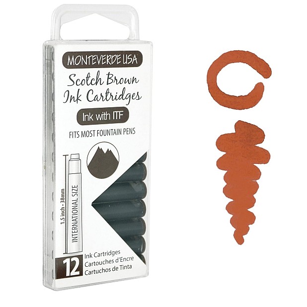 Monteverde USA Ink Scotch Brown - Kartridże z atramentem  (12 pieces)