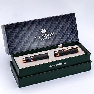 Monteverde Innova Matte Carbon Fiber Rose Gold Plumo Estilográfica