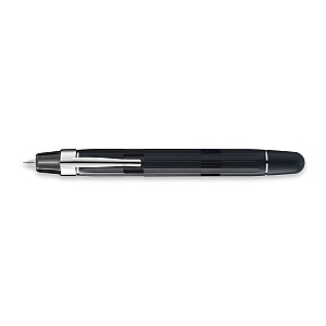 Nahvalur Eclipse Black Silver Retractable Fountain Pen