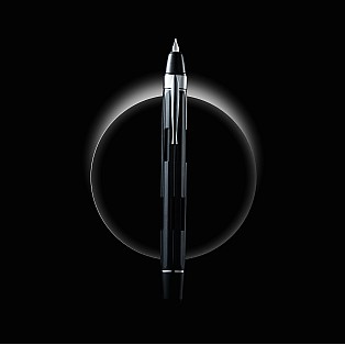 Nahvalur Eclipse Black Silver Retractable Fountain Pen