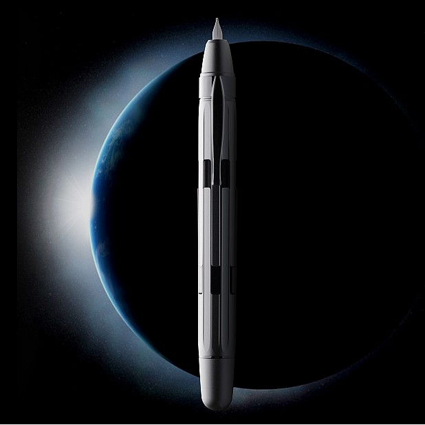 Nahvalur Eclipse Pure Silver Rétractable Stylo Plume