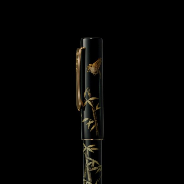 Namiki Yukari Chinkin Bamboo and Sparrow Plumo Estilográfica