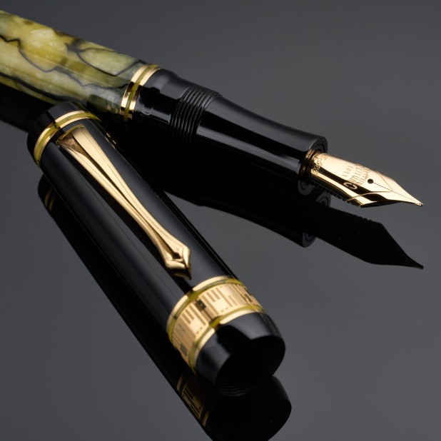 Nettuno 1911 Superba Jade Marbled Celluloid Vulpen