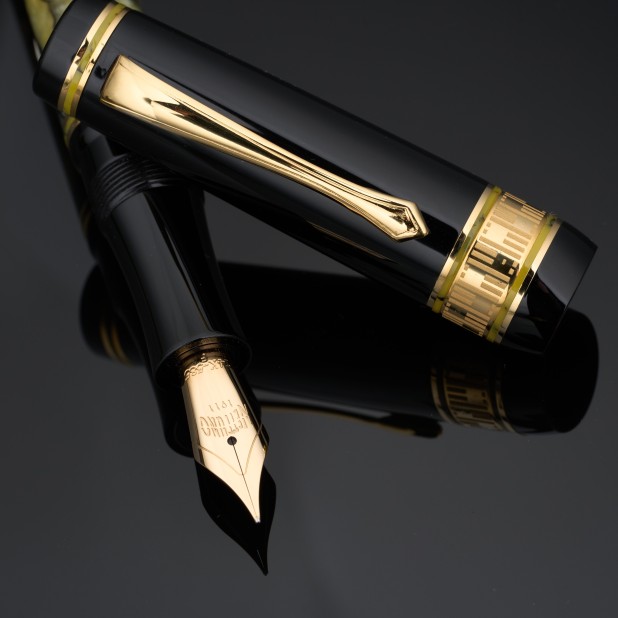 Nettuno 1911 Superba Jade Marbled Celluloid Vulpen