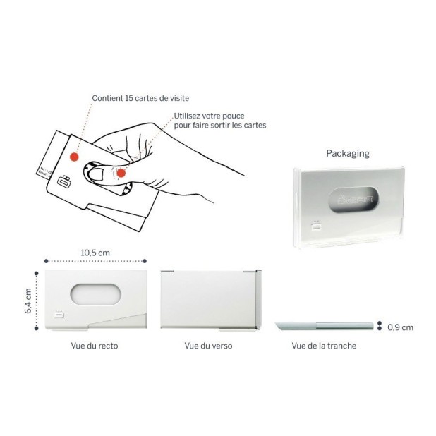 Ögon Designs One Touch Platinum Business Card Holder