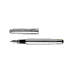 Otto Hutt Design 02 Silver Honeycomb Guilloche Fountain pen