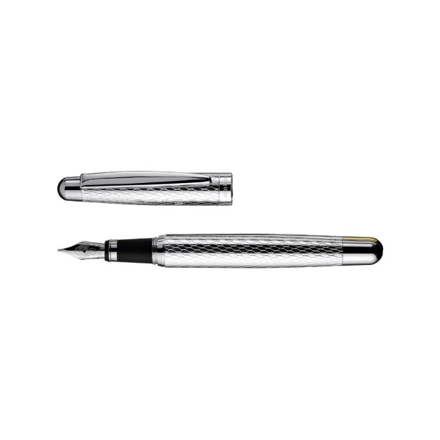 Otto Hutt Design 02 Silver Honeycomb Guilloche Fountain pen