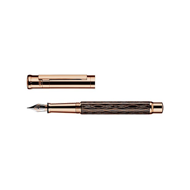 Otto Hutt Design 04 Wave Black Rose Gold Fountain pen