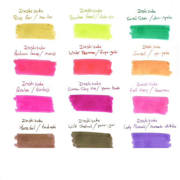 Tinta Piloto Iroshizuku Ink - Garrafas de tinta (24 cores)