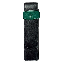 Pelikan Green and Black Flap Pen Pouch (Double)