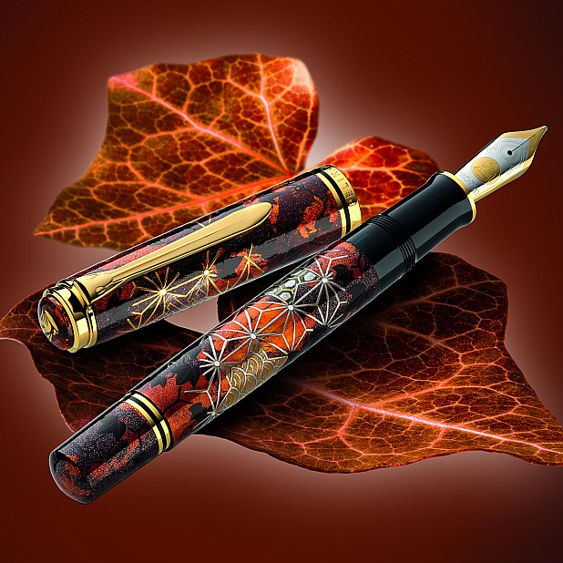 Pelikan Souverän M1000 Maki-e Ivy and Komon LE  Pluma Estilográfica
