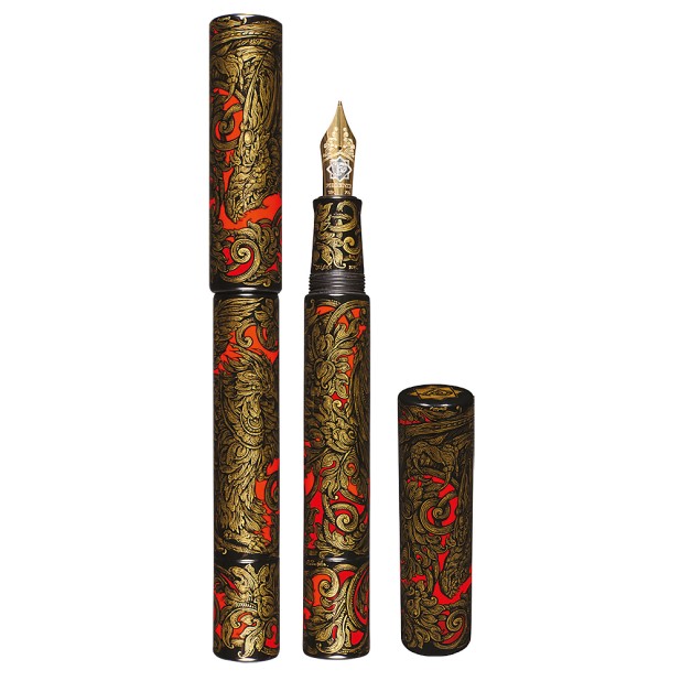 Phoenix Lacquer Art Ornaments Golden Dragon & Phoenix Vulpen
