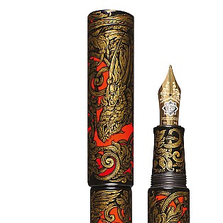 Phoenix Lacquer Art Ornaments Golden Dragon & Phoenix Caneta de Tinta Permanente