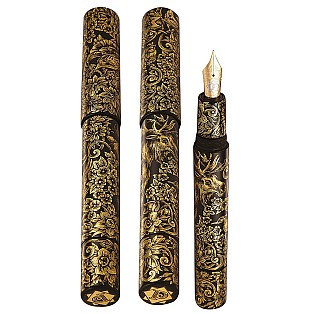 Phoenix Lacquer Art Ornaments Golden Moose & Flowers Caneta de Tinta Permanente