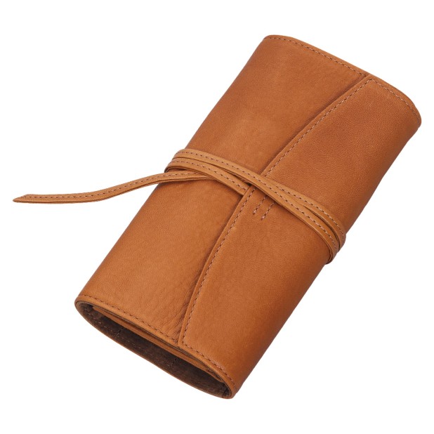 Pilot Pensemble Leather Pen Case with Zipper Case Camel (Fivefold)