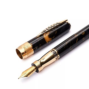 Pineider La Grande Bellezza Rock Midnight Black GT Fountain pen