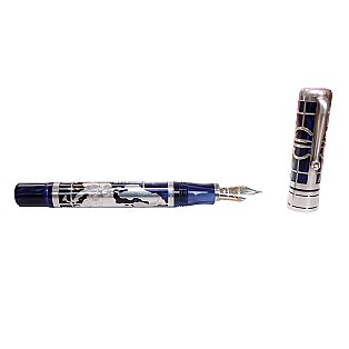 Montegrappa  Euro 2002 Sterling Silver Fountain Pen Pre-owned
