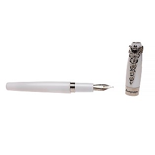 Montegrappa Fortuna Caduceus White Fountain Pen Pre-owned