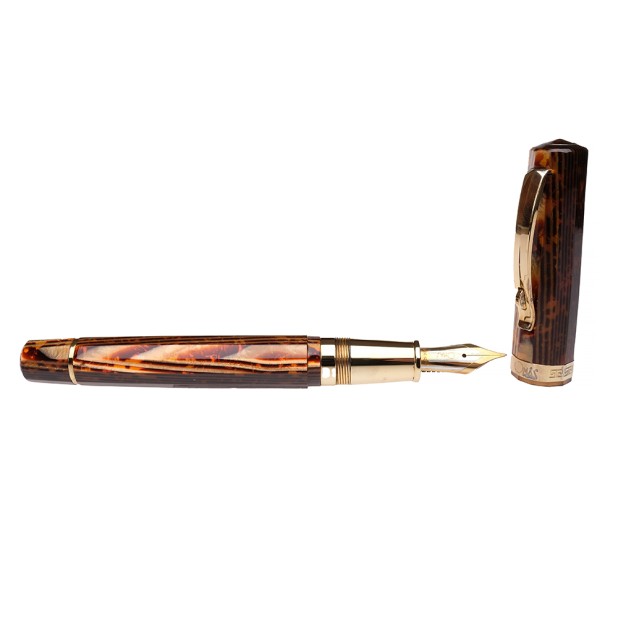 Omas Paragon Arco Brown Celluloid Vulpen Pre-owned