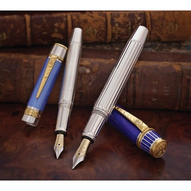 Onoto Horatio Nelson and Emma Hamilton Sterling Silver Fountain Pen Set Pre-owned