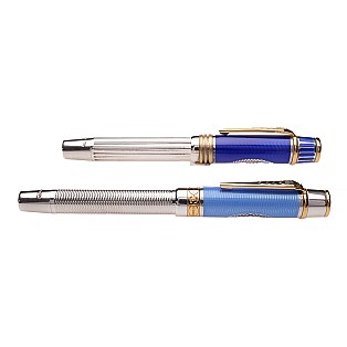 Onoto Horatio Nelson and Emma Hamilton Sterling Silver Fountain Pen Set Pre-owned