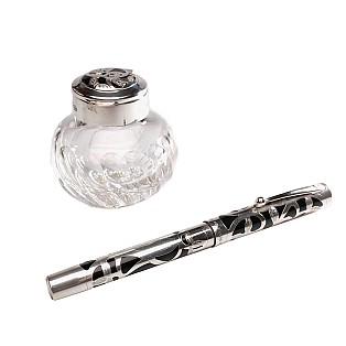 Sheaffer Nostalgia Fountain Pen met Kristallen Inktpot Pre-owned