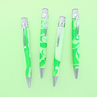 Retro 51 Tornado Acrylic Cosmic Swirl Green & White Rollerball / Ballpoint