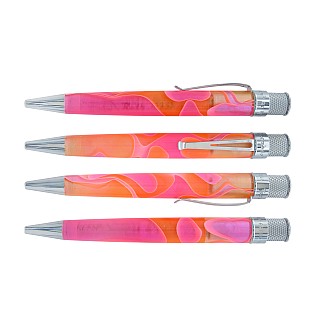 Retro 51 Tornado Acrylic Cosmic Swirl Pink & Orange Rollerball / Ballpoint