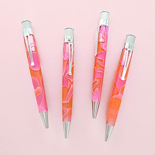 Retro 51 Tornado Acrylic Cosmic Swirl Pink & Orange Rollerball / Ballpoint