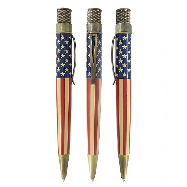 Retro 51 Tornado Vintage Metalsmith Tribute 250 Flag Rollerball / Ballpoint