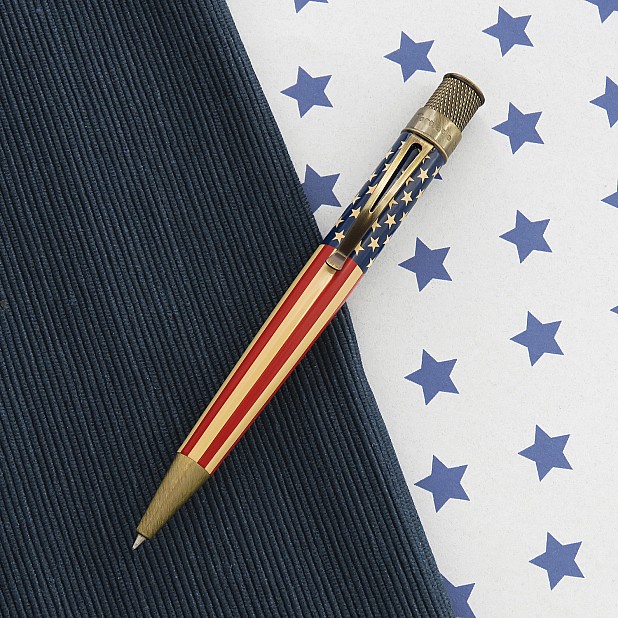 Retro 51 Tornado Vintage Metalsmith Tribute 250 Flag Rollerball / Ballpoint