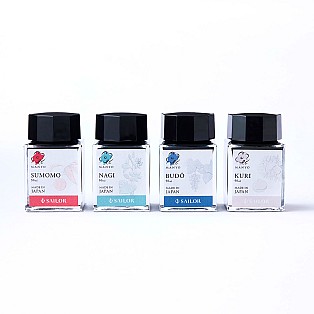 Sailor Manyo Ink Set - Sumomo, Nagi, Budo, Kuri - 4x 20ml Bläckflaska