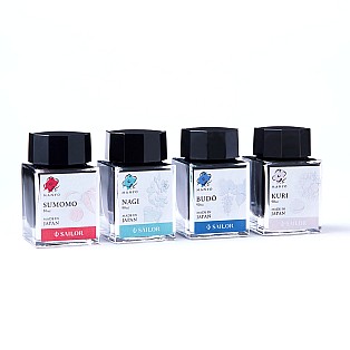 Sailor Manyo Ink Set - Sumomo, Nagi, Budo, Kuri - 4x 20ml Bläckflaska