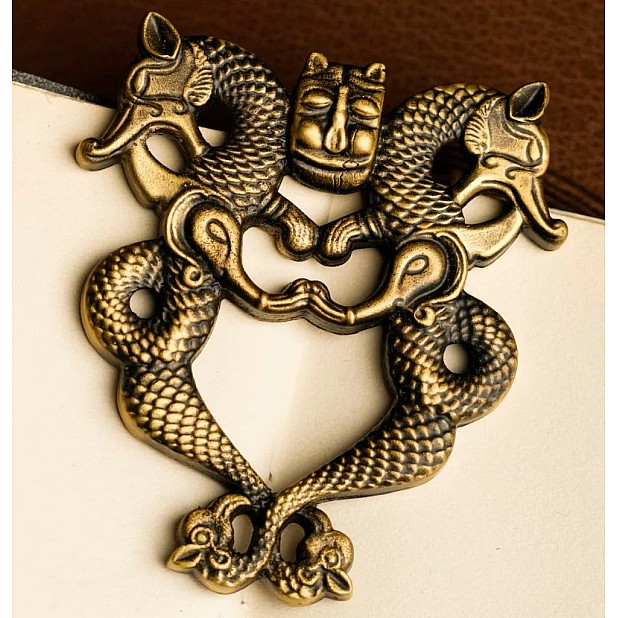 Sepia Writing Accessories Twin Dragons Brass Book Holder