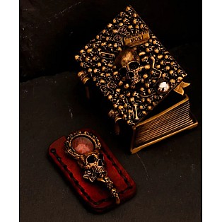 Sepia Writing Accessories Vanitas Brass Nib Box with Miniature Magnifying Glass