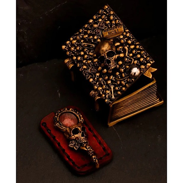 Sepia Writing Accessories Vanitas Brass Nib Box with Miniature Magnifying Glass