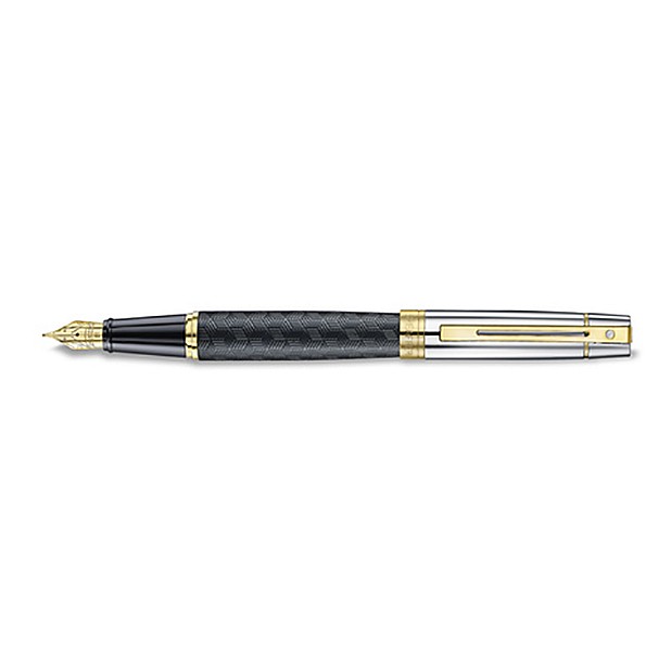 Sheaffer 300 Engraved Black and Chrome GT Caneta de Tinta Permanente