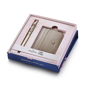 Sheaffer 100 Emily in Paris Champagne Gold GT Ballpoint and Credit Card Holder Set