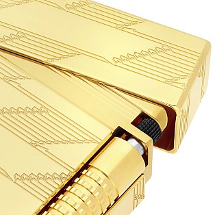 S.T. Dupont Le Grand Cling 1872 Monogram Yellow Gold Guilloche Lighter Feuerzeug