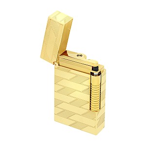 S.T. Dupont Le Grand Cling 1872 Monogram Yellow Gold Guilloche Lighter