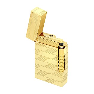 S.T. Dupont Le Grand Cling 1872 Monogram Yellow Gold Guilloche Lighter Feuerzeug