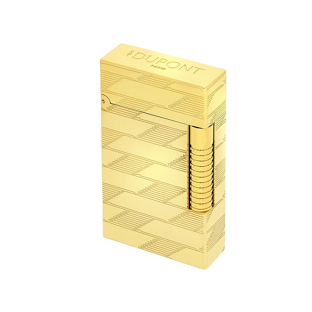 S.T. Dupont Le Grand Cling 1872 Monogram Yellow Gold Guilloche Lighter Aansteker C23178